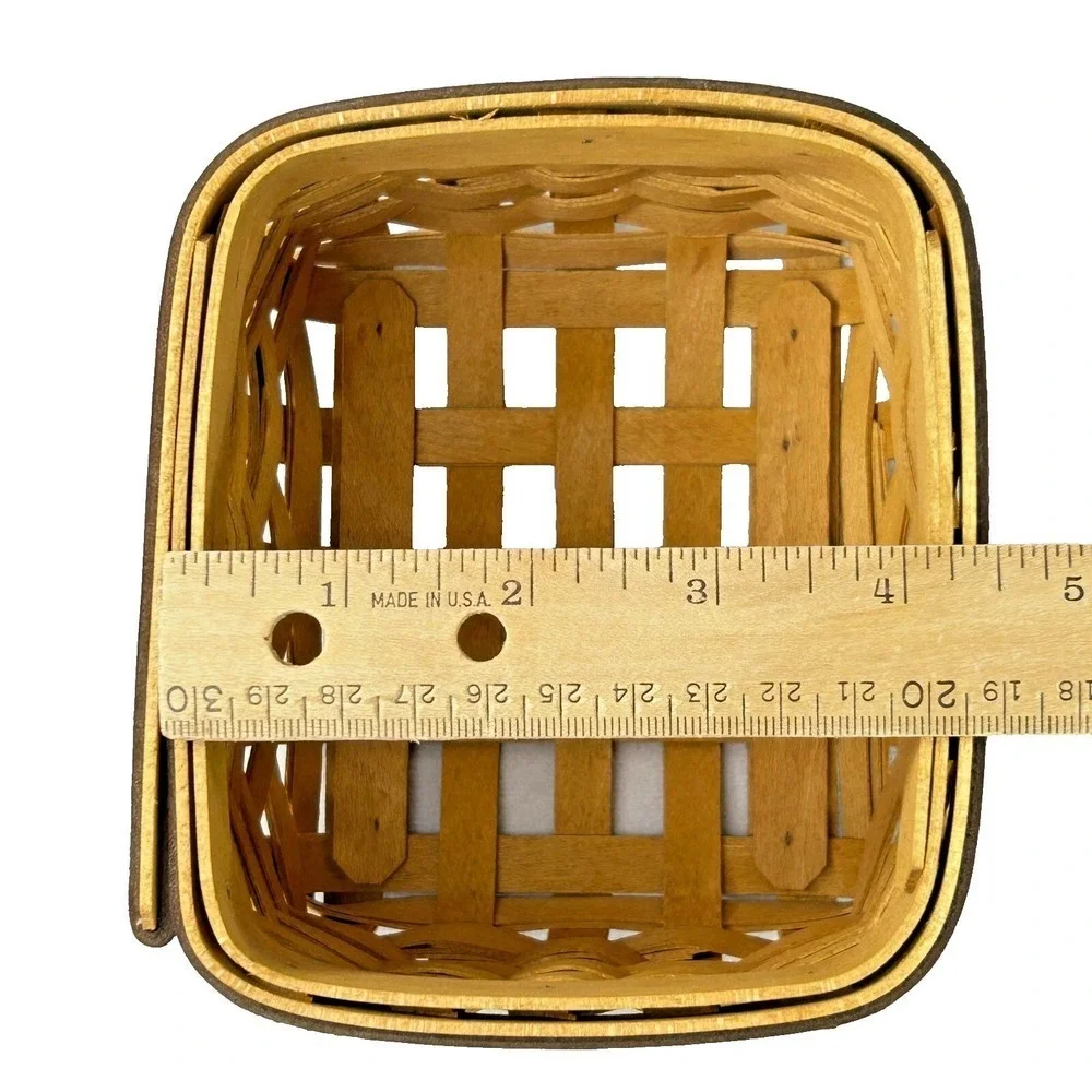 Longaberger Father's Day POCKET CHANGE Basket w/Lid‎ Protector Leather Trim 2003